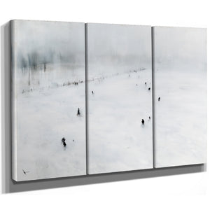 Figures Walking Across Snowy Winter Field by Bella Frye