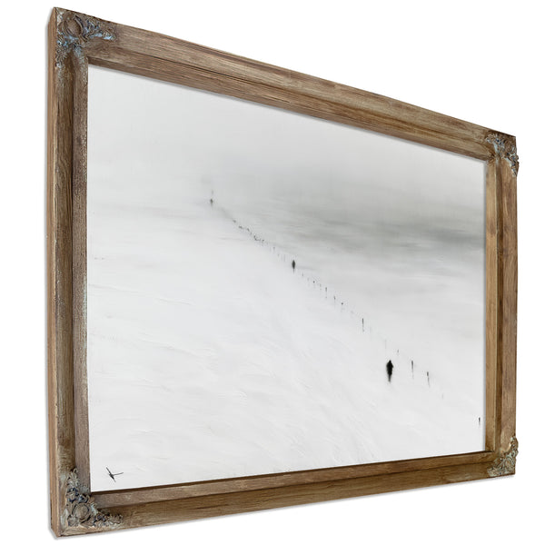 Figures Walking Snowy Slope In Fog by Bella Frye