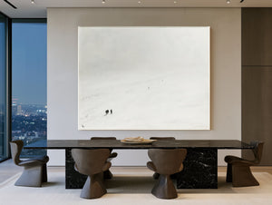 Figures Walking Through Vast Snowy Plain by Bella Frye
