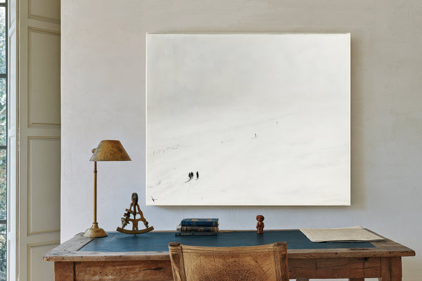 Figures Walking Through Vast Snowy Plain by Bella Frye