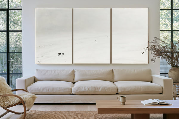 Figures Walking Through Vast Snowy Plain by Bella Frye
