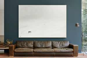 Figures Walking Through Vast Snowy Plain by Bella Frye