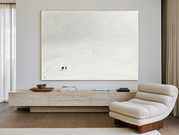 Figures Walking Through Vast Snowy Plain by Bella Frye
