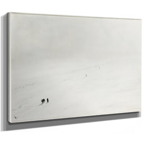 Figures Walking Through Vast Snowy Plain by Bella Frye