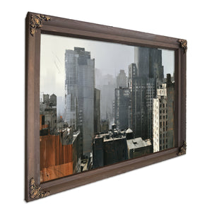 Foggy Urban Skyline Gray Midrise Buildings by Bella Frye