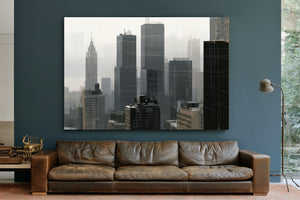 Gray City Skyline In Misty Morning Light by Bella Frye