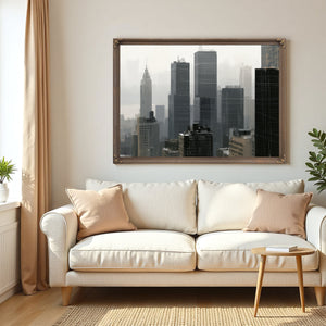 Gray City Skyline In Misty Morning Light by Bella Frye