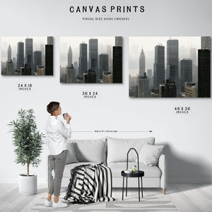Gray City Skyline In Misty Morning Light by Bella Frye