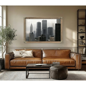 Gray City Skyline In Misty Morning Light by Bella Frye