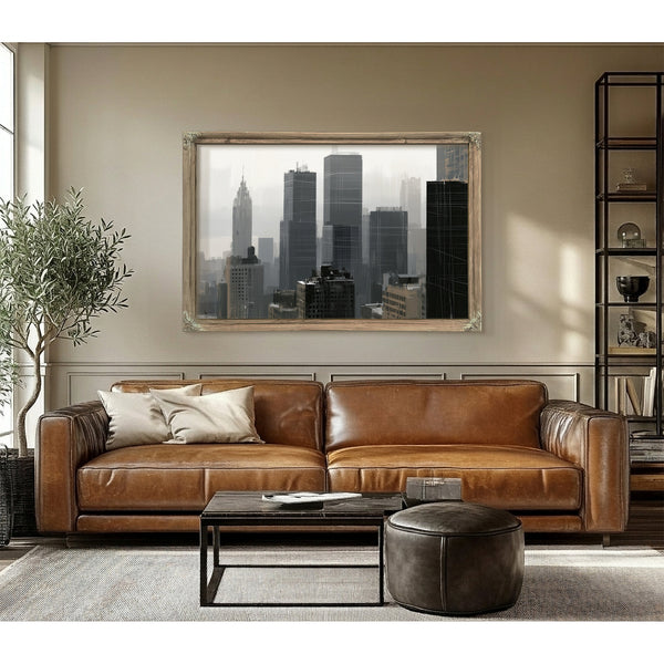 Gray City Skyline In Misty Morning Light by Bella Frye
