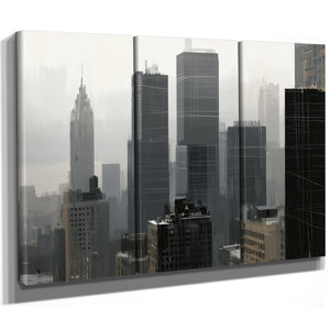 Gray City Skyline In Misty Morning Light by Bella Frye