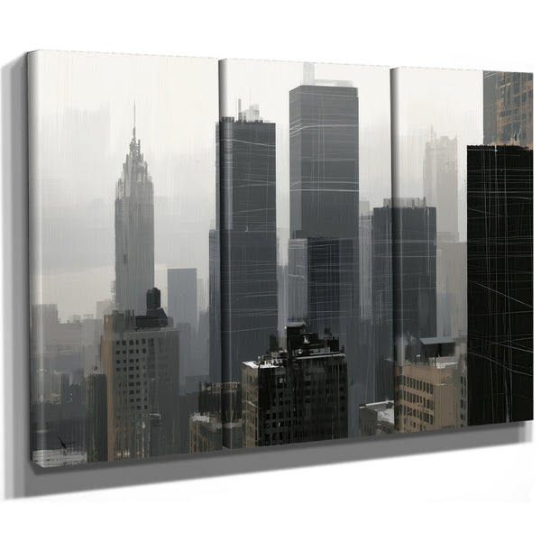 Gray City Skyline In Misty Morning Light by Bella Frye