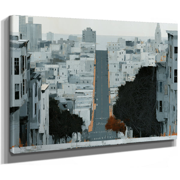 Gray City Street Steep Urban Descent by Bella Frye