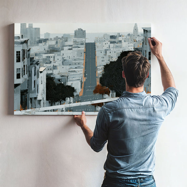 Gray City Street Steep Urban Descent by Bella Frye