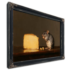 Gray Rat With Glowing Cheese Still Life by Bella Frye