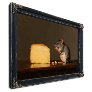 Gray Rat With Glowing Cheese Still Life by Bella Frye