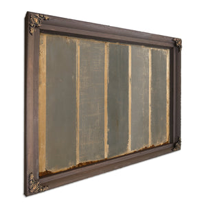 Gray Striped Weathered Abstract Panel Painting by Bella Frye