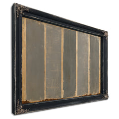 Gray Striped Weathered Abstract Panel Painting by Bella Frye
