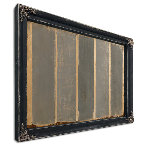 Gray Striped Weathered Abstract Panel Painting by Bella Frye