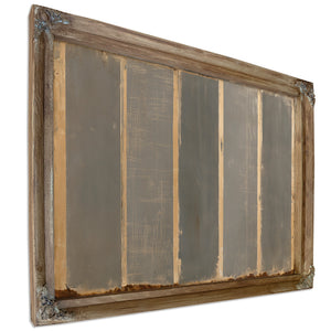 Gray Striped Weathered Abstract Panel Painting by Bella Frye