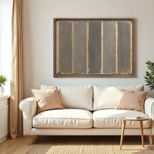 Gray And Tan Vertical Stripe Abstract Painting by Bella Frye