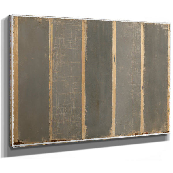 Gray And Tan Vertical Stripe Abstract Painting by Bella Frye