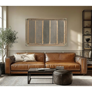 Gray And Tan Vertical Stripe Abstract Painting by Bella Frye