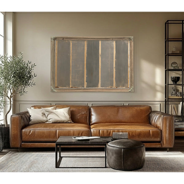 Gray And Tan Vertical Stripe Abstract Painting by Bella Frye