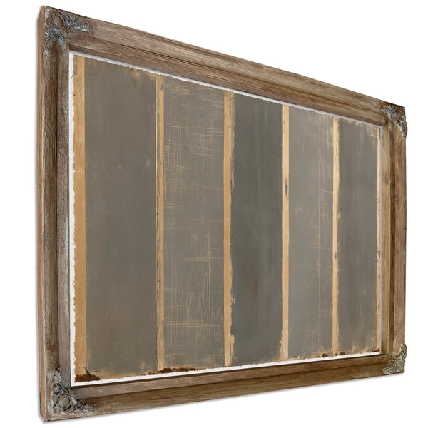 Gray And Tan Vertical Stripe Abstract Painting by Bella Frye