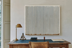 Gray Vertical Stripes On Aged Panel by Bella Frye