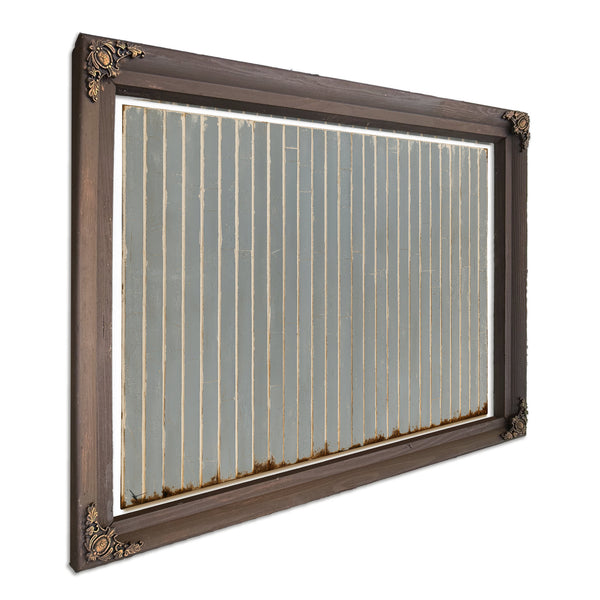 Gray Vertical Stripes On Aged Panel by Bella Frye