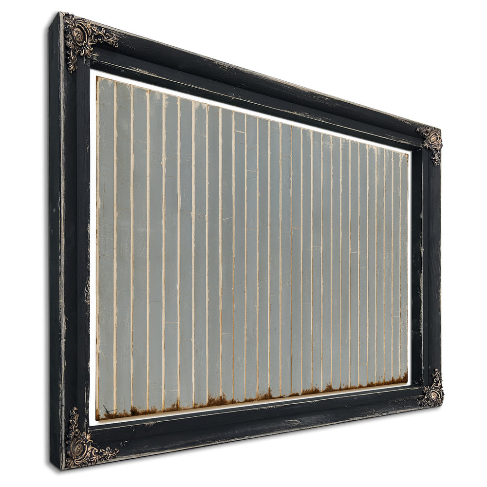 Gray Vertical Stripes On Aged Panel by Bella Frye