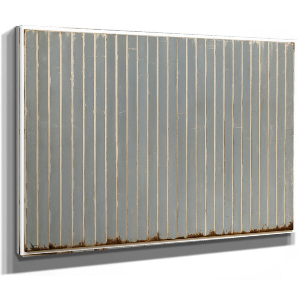 Gray Vertical Stripes On Aged Panel by Bella Frye