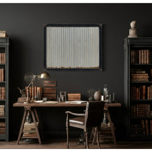 Gray Vertical Stripes On Aged Panel by Bella Frye