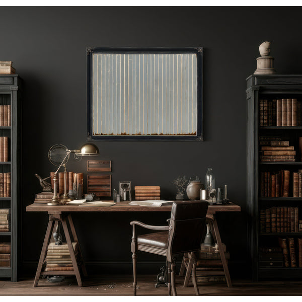 Gray Vertical Stripes On Aged Panel by Bella Frye