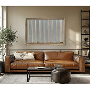 Gray Vertical Stripes On Aged Panel by Bella Frye