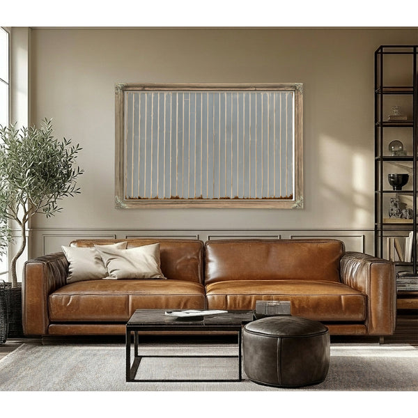 Gray Vertical Stripes On Aged Panel by Bella Frye