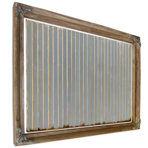 Gray Vertical Stripes On Aged Panel by Bella Frye