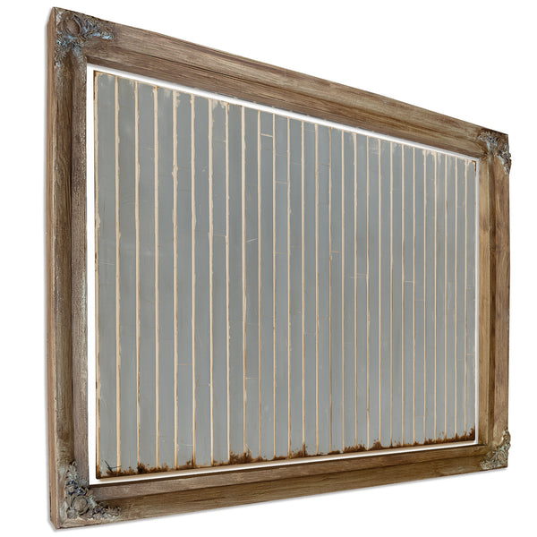 Gray Vertical Stripes On Aged Panel by Bella Frye