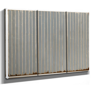 Gray Vertical Stripes On Aged Panel by Bella Frye