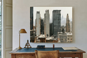 Hazy Urban Skyline With Midrise Buildings by Bella Frye