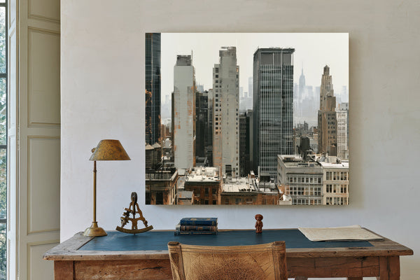 Hazy Urban Skyline With Midrise Buildings by Bella Frye