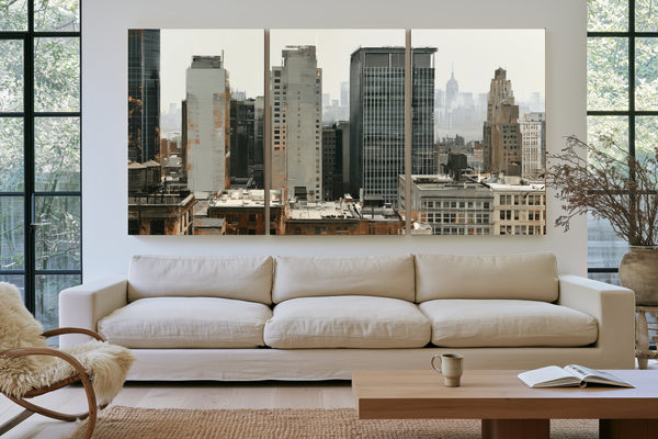 Hazy Urban Skyline With Midrise Buildings by Bella Frye