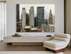 Hazy Urban Skyline With Midrise Buildings by Bella Frye