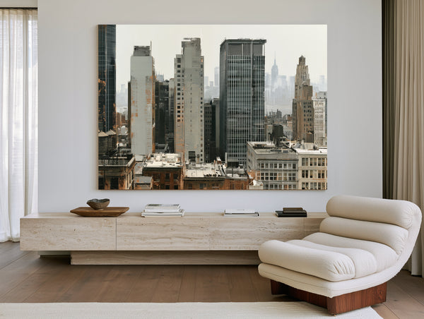 Hazy Urban Skyline With Midrise Buildings by Bella Frye