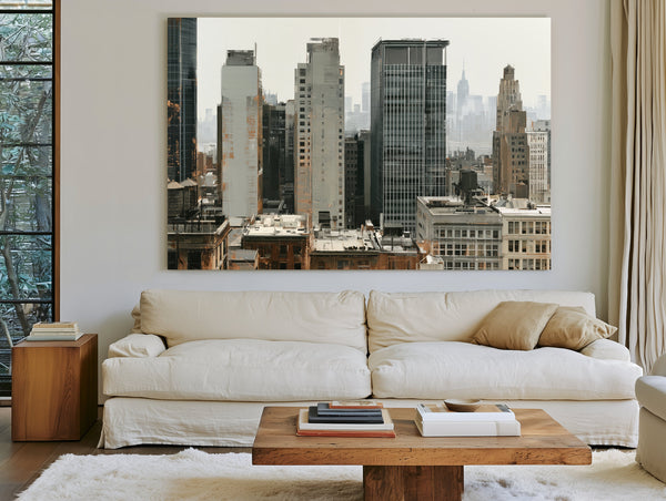 Hazy Urban Skyline With Midrise Buildings by Bella Frye