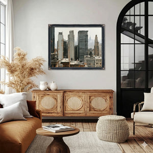 Hazy Urban Skyline With Midrise Buildings by Bella Frye