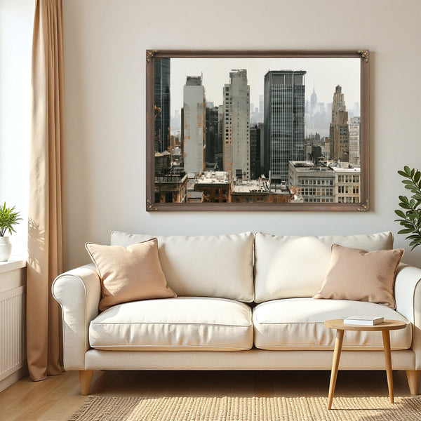Hazy Urban Skyline With Midrise Buildings by Bella Frye