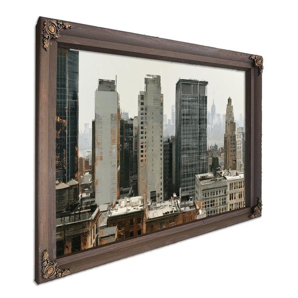 Hazy Urban Skyline With Midrise Buildings by Bella Frye