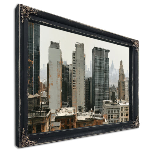 Hazy Urban Skyline With Midrise Buildings by Bella Frye